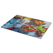 Niedliche Orangen Trauben Erdbeeren Blumenart Schneidebrett (Ecke)