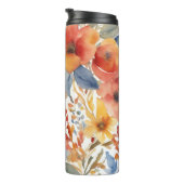 Niedliche Orangen- und Rotwasser-Blume Thermosbecher (Nach rechts gedreht)