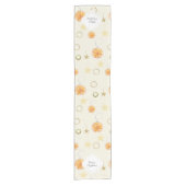 Niedliche Orangen und Sterne auf Beige Kurzer Tischläufer (Vorderseite)