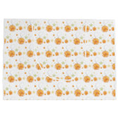 Niedliche Orangen und Sterne im Winterweiß Große Geschenktüte (Rückseite)