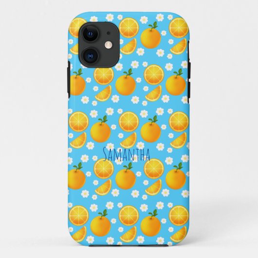 Niedliche Orangen und weiße Blume Case-Mate iPhone Hülle (Rückseite)
