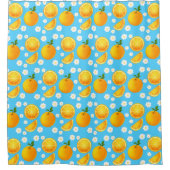 Niedliche Orangen und weiße Blume Duschvorhang (Vorderseite)