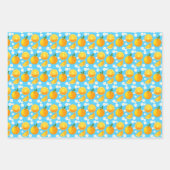 Niedliche Orangen und weiße Blume Geschenkpapier Set (Vorderseite)