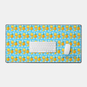 Niedliche Orangen und weiße Blume Schreibtischunterlage (Tastatur & Maus)