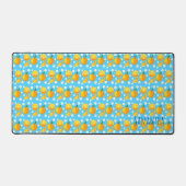 Niedliche Orangen und weiße Blume Schreibtischunterlage (Vorderseite)