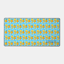 Niedliche Orangen und weiße Blume Schreibtischunterlage