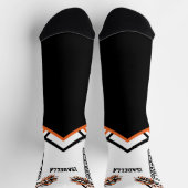 Niedliche Orangen-, Weiß- und Schwarzkrüge Socken (Oben)