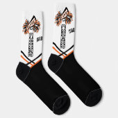 Niedliche Orangen-, Weiß- und Schwarzkrüge Socken (Rechts)