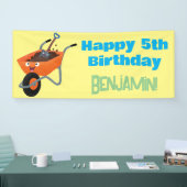 Niedliche Orangenbartendarstellung des Cartoon Banner (Messe)