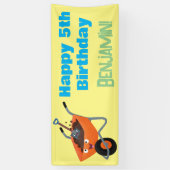 Niedliche Orangenbartendarstellung des Cartoon Banner (Vertikal)