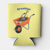 Niedliche Orangenbartendarstellung des Cartoon Dosenkühler (Vorderseite)