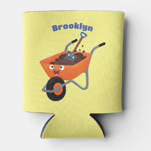 Niedliche Orangenbartendarstellung des Cartoon Dosenkühler (Vorderseite)