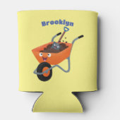 Niedliche Orangenbartendarstellung des Cartoon Dosenkühler (Rückseite)