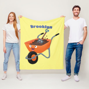 Niedliche Orangenbartendarstellung des Cartoon Fleecedecke