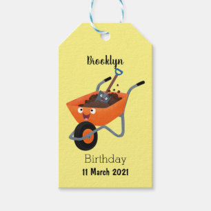Niedliche Orangenbartendarstellung des Cartoon Geschenkanhänger