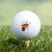 Niedliche Orangenbartendarstellung des Cartoon Golfball (Insitu T-Shirt)