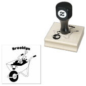 Niedliche Orangenbartendarstellung des Cartoon Gummistempel (Stempel)