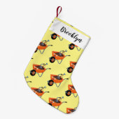 Niedliche Orangenbartendarstellung des Cartoon Kleiner Weihnachtsstrumpf (Vorderansicht (hängend))