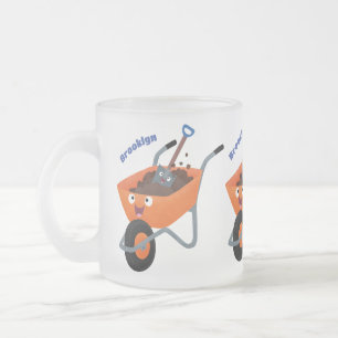 Niedliche Orangenbartendarstellung des Cartoon Mattglastasse