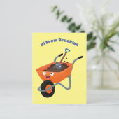 Niedliche Orangenbartendarstellung des Cartoon Postkarte (Stehend Vorderseite)