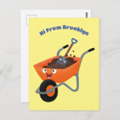 Niedliche Orangenbartendarstellung des Cartoon Postkarte (Vorne/Hinten)