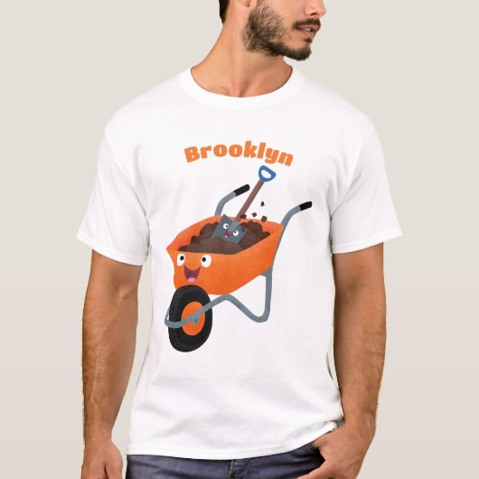 Niedliche Orangenbartendarstellung des Cartoon T-Shirt (Vorderseite)