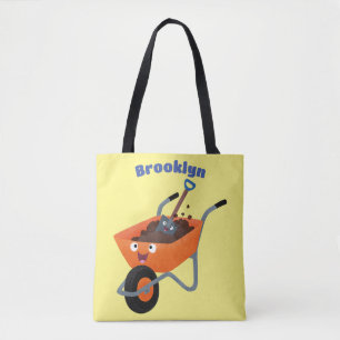 Niedliche Orangenbartendarstellung des Cartoon Tasche