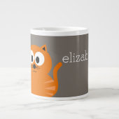 Niedliche Orangenfettkatze mit Taupe Personalisier Jumbo-Tasse (Vorderseite)