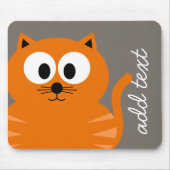 Niedliche Orangenfettkatze mit Taupe Personalisier Mousepad (Vorne)