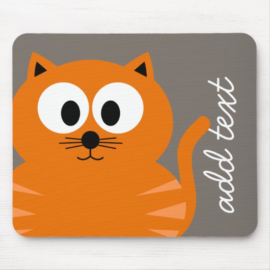 Niedliche Orangenfettkatze mit Taupe Personalisier Mousepad (Vorne)