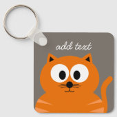 Niedliche Orangenfettkatze mit Taupe Personalisier Schlüsselanhänger (Vorderseite)