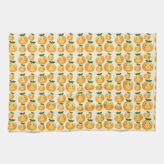 Niedliche Orangenfrüchte Geschirrtuch (Horizontal)