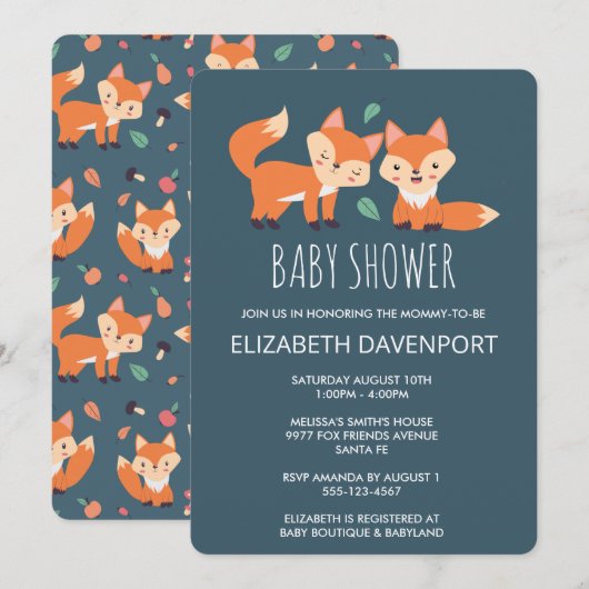 Niedliche Orangenfüchse Babydusche (Vorne/Hinten)