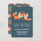 Niedliche Orangenfüchse Geburtstag Save the Date (Vorne/Hinten)