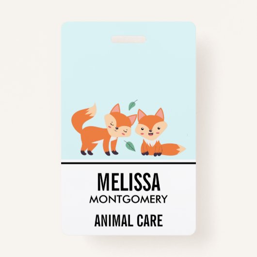 Niedliche Orangenfüchse Grafik Ausweis (Vorderseite)