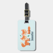 Niedliche Orangenfüchse Grafik Gepäckanhänger (Vorderseite vertikal)