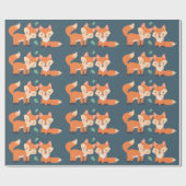 Niedliche Orangenfüchse Grafik Geschenkpapier (Flach)