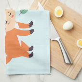 Niedliche Orangenfüchse Grafik Geschirrtuch (Viertel Falte)