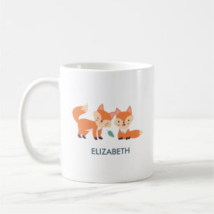 Niedliche Orangenfüchse Grafik Kaffeetasse