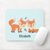 Niedliche Orangenfüchse Grafik Mousepad (Mit Mouse)