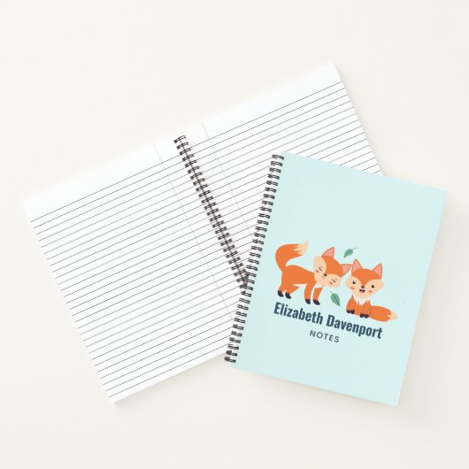 Niedliche Orangenfüchse Grafik Notizblock (Innenseite)
