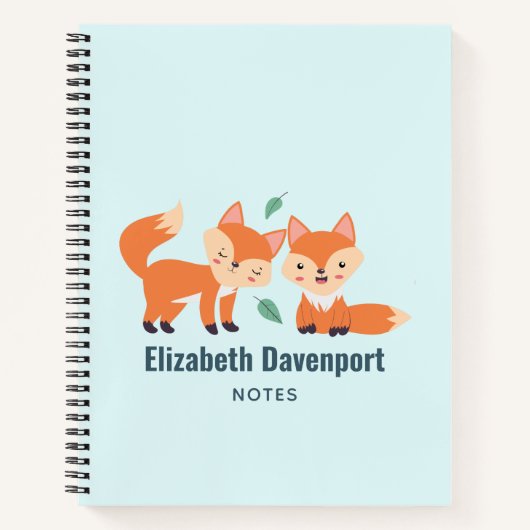 Niedliche Orangenfüchse Grafik Notizblock (Vorderseite)