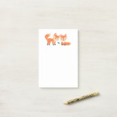 Niedliche Orangenfüchse Grafik Post-it Klebezettel (Auf Schreibtisch)