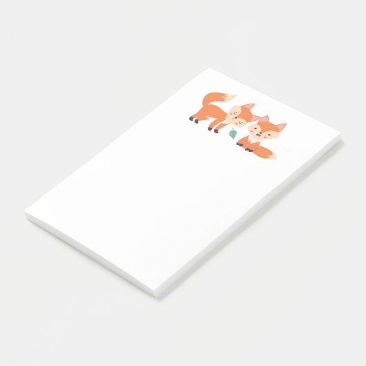 Niedliche Orangenfüchse Grafik Post-it Klebezettel (angewinkelt)