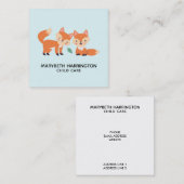 Niedliche Orangenfüchse Grafik Quadratische Visitenkarte (Vorne/Hinten)