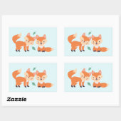 Niedliche Orangenfüchse Grafik Rechteckiger Aufkleber (Blatt)