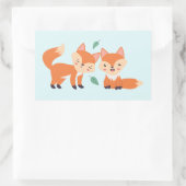 Niedliche Orangenfüchse Grafik Rechteckiger Aufkleber (Tasche)