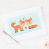 Niedliche Orangenfüchse Grafik Rechteckiger Aufkleber (Umschlag)