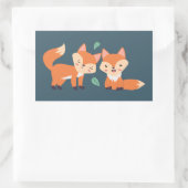 Niedliche Orangenfüchse Grafik Rechteckiger Aufkleber (Tasche)