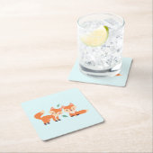 Niedliche Orangenfüchse Grafik Rechteckiger Pappuntersetzer (Vor Ort)